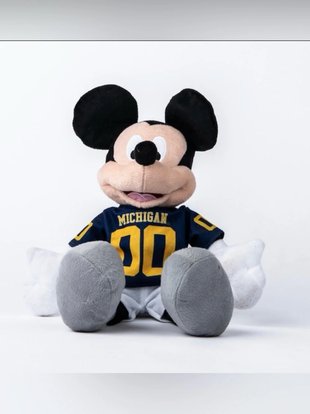 Disney NCAA Michigan Wolverines Mickey Mouse Plush Football Jersey 00